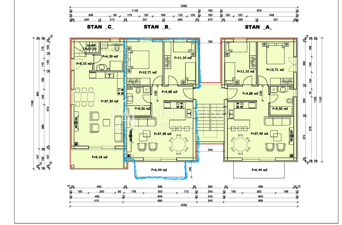 Parenzo-dintorni, moderno appartamento al piano terra 72 m2 con giardino in un nuovo edificio