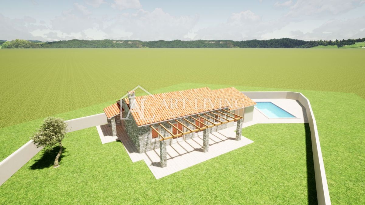 Istria, Umago, dintorni, - una moderna casa in pietra con piscina in una nuova costruzione!!!