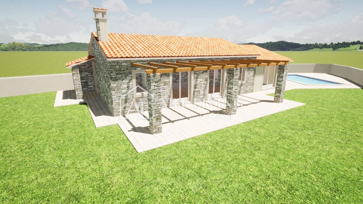 Istria, Umago, dintorni, - una moderna casa in pietra con piscina in una nuova costruzione!!!