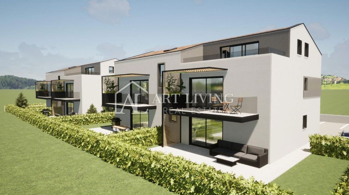 Istria, Parenzo, dintorni - un moderno appartamento con giardino in un nuovo edificio in una posizione eccellente