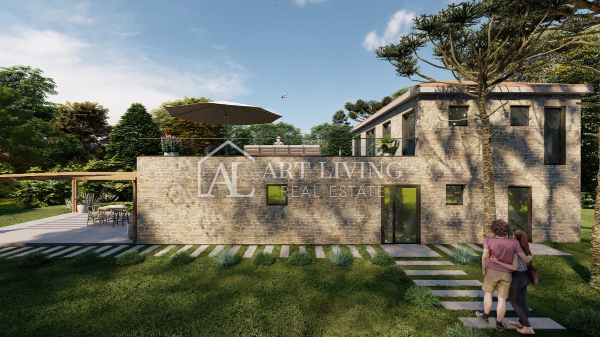 Istria, Cittanova, dintorni - attraente terreno edificabile con progetto in una posizione tranquilla e bella