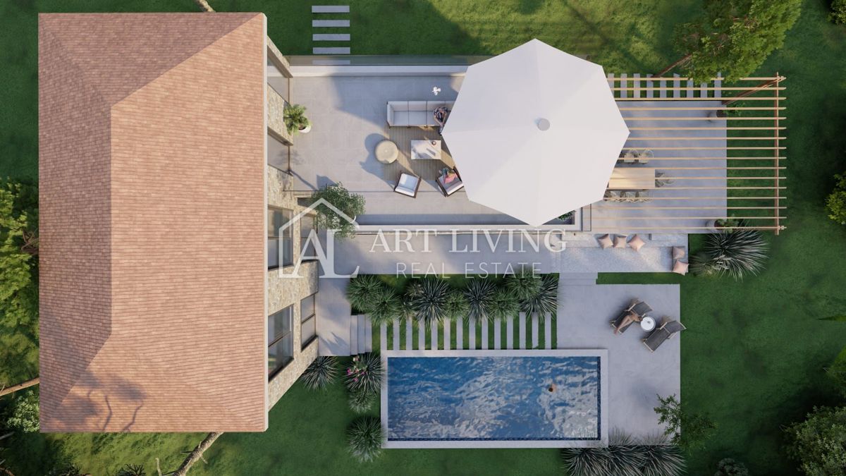 Istria, Cittanova, dintorni - attraente terreno edificabile con progetto in una posizione tranquilla e bella