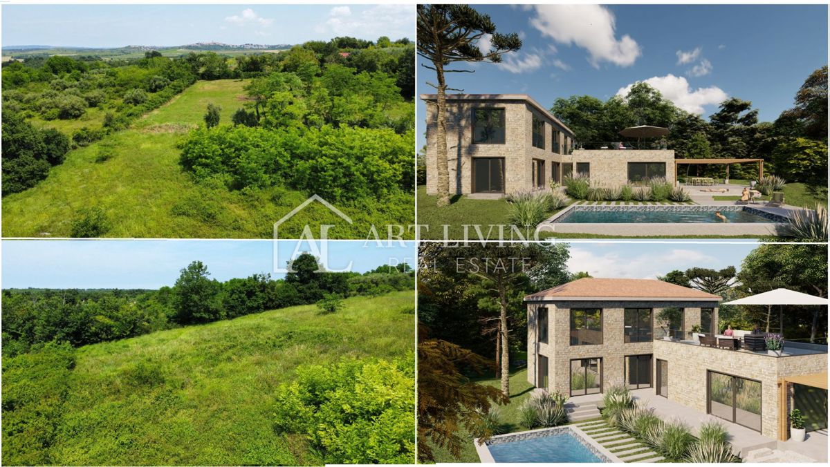 Istria, Cittanova, dintorni - attraente terreno edificabile con progetto in una posizione tranquilla e bella