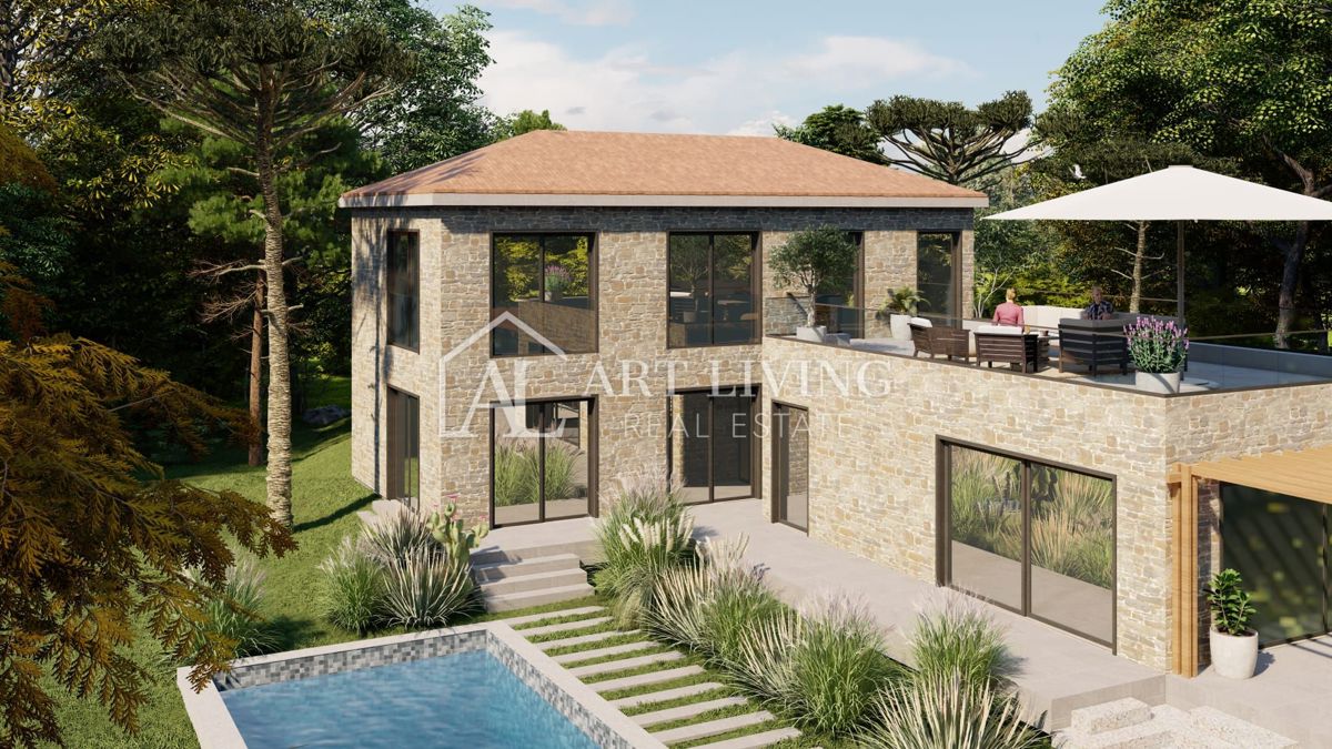 Istria, Cittanova, dintorni - attraente terreno edificabile con progetto in una posizione tranquilla e bella
