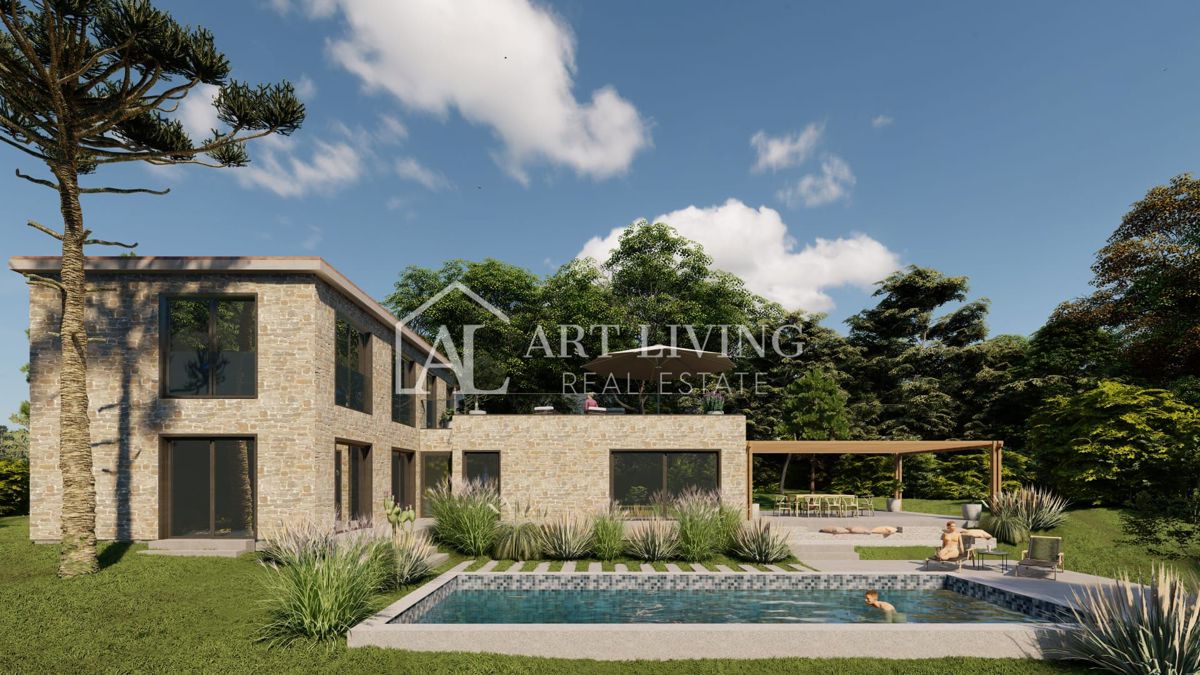Istria, Cittanova, dintorni - attraente terreno edificabile con progetto in una posizione tranquilla e bella