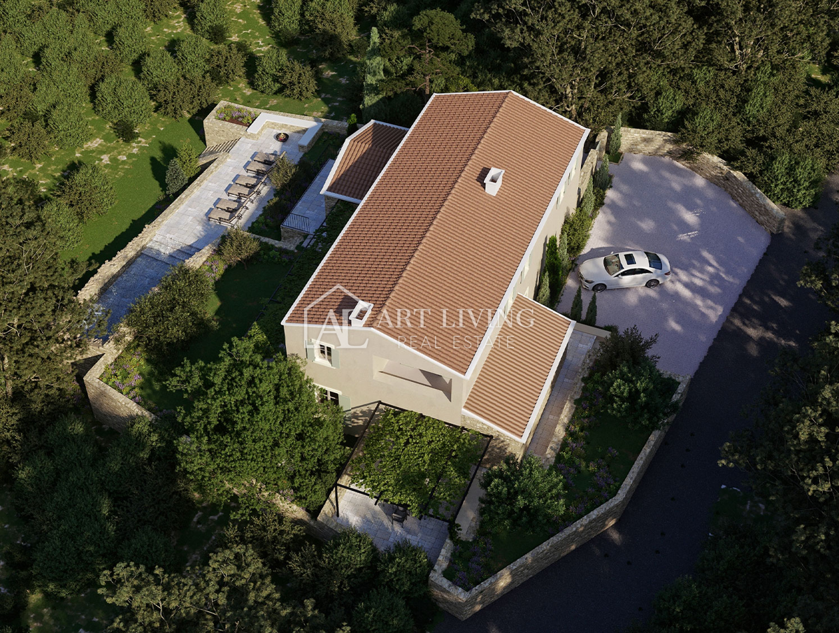 Novigrad - dintorni, autentica villa in pietra con piscina di architettura moderna