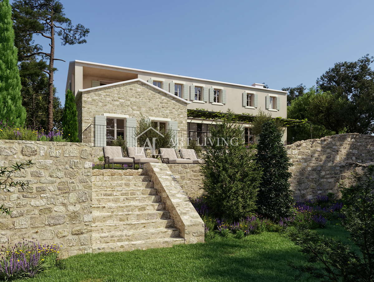 Novigrad - dintorni, autentica villa in pietra con piscina di architettura moderna