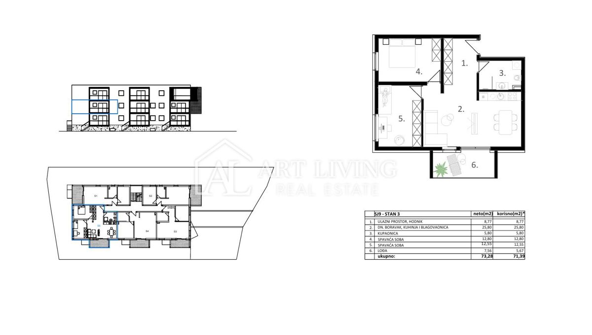 Vodice – Appartamento di lusso con due camere in una nuova costruzione, a 500 m dal mare e dal centro città