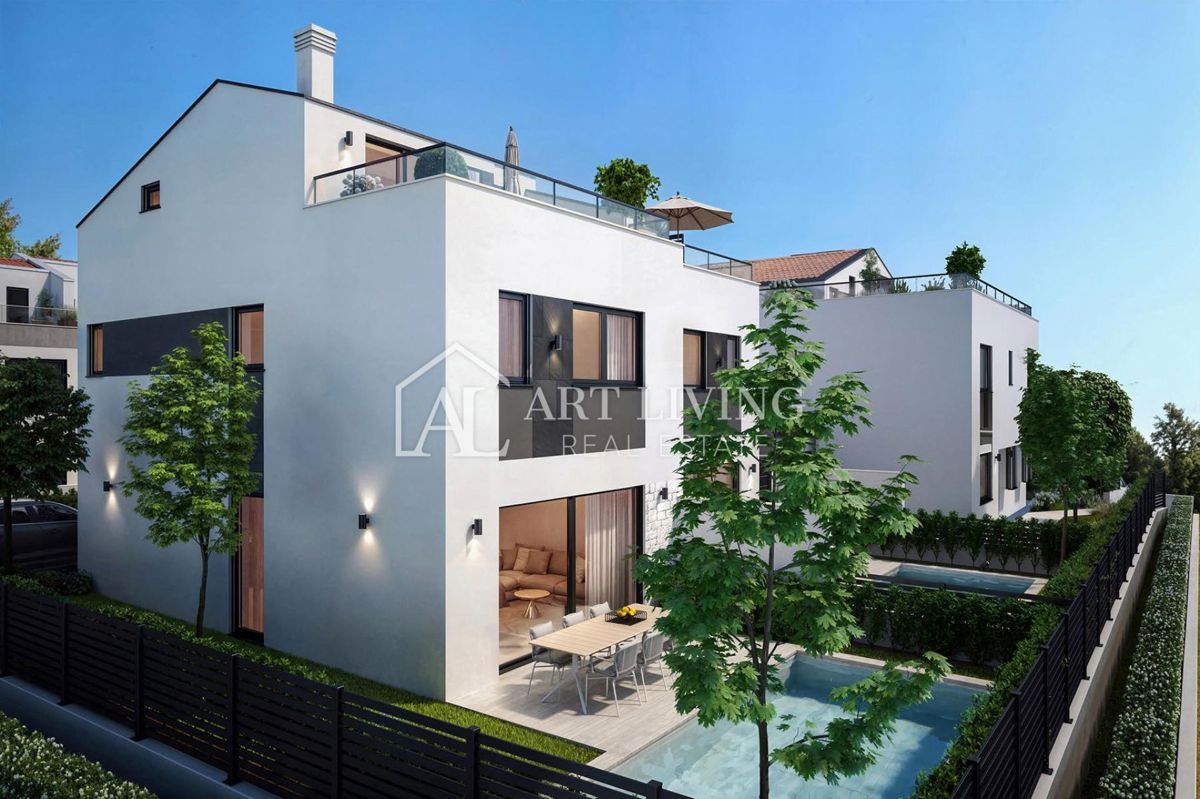 Parenzo - moderna casa a schiera con piscina in ottima posizione - NUOVA COSTRUZIONE!