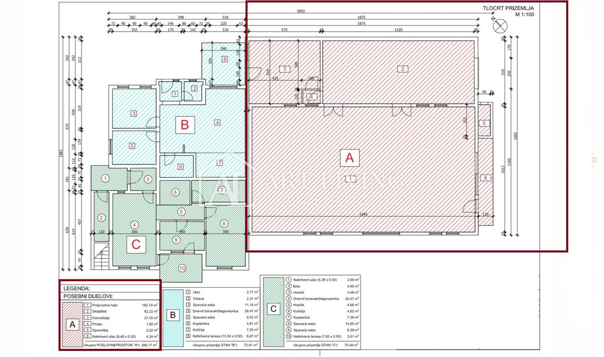 Umago, dintorni - Capannone industriale, 280 m², in vendita o in affitto a lungo termine