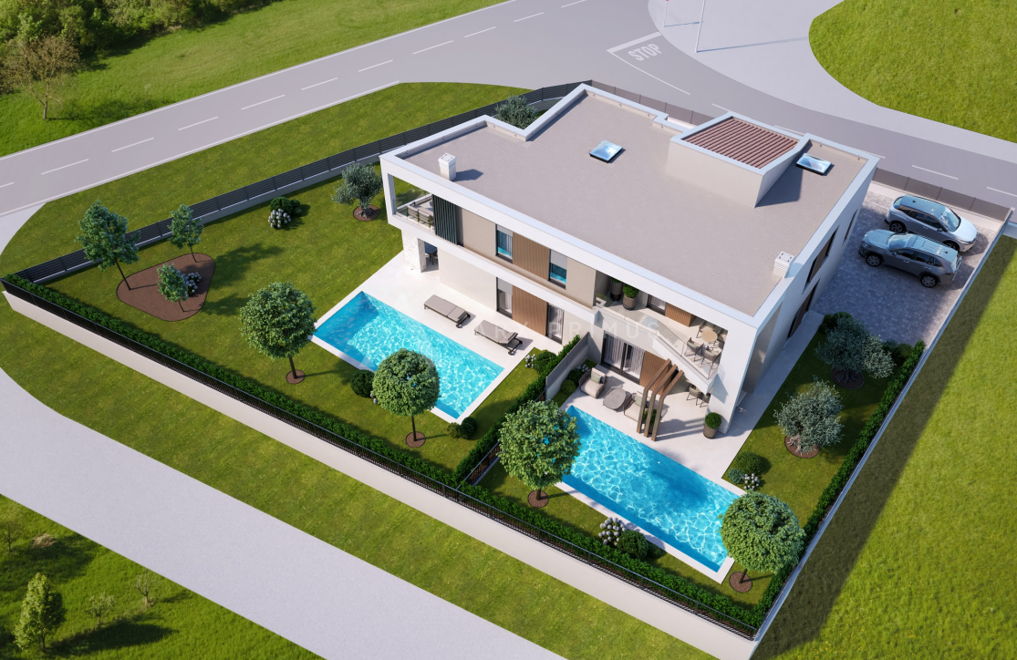 Moderna dvojna kuća s bazenom, Murine, Umag