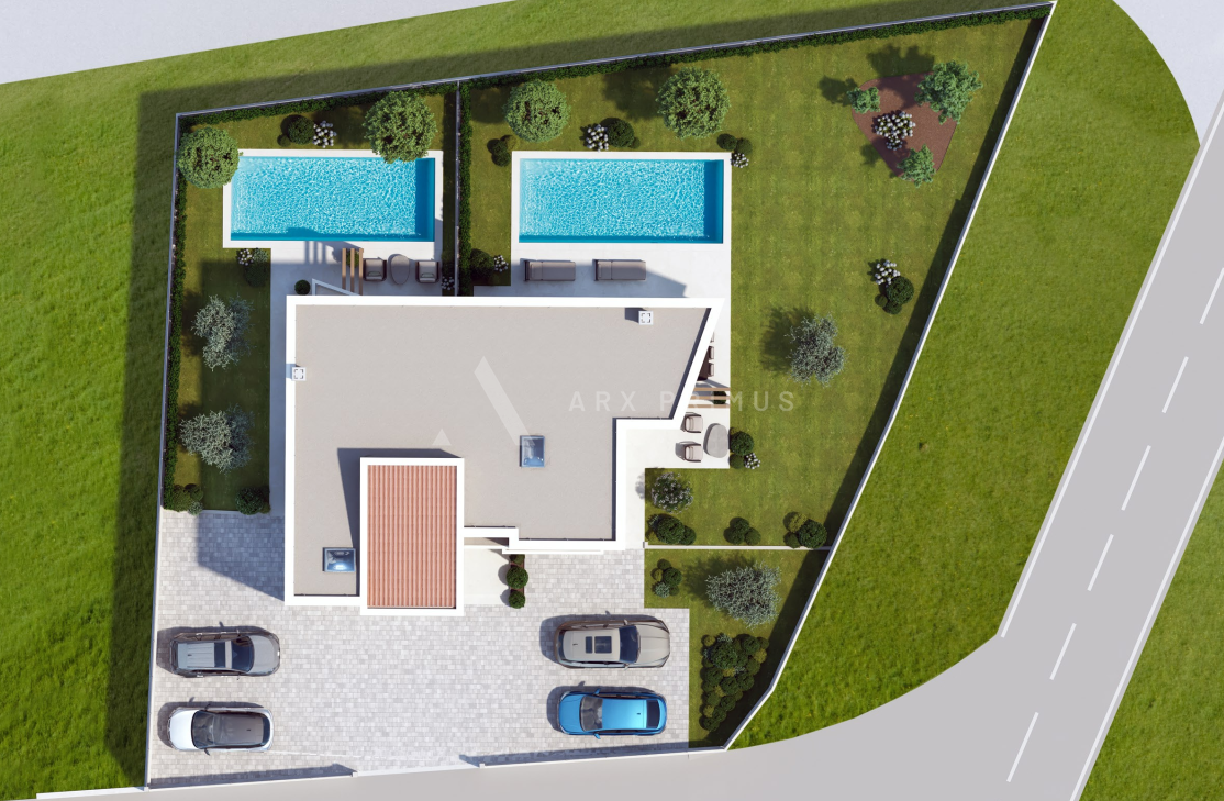 Moderna dvojna kuća s bazenom, Murine, Umag