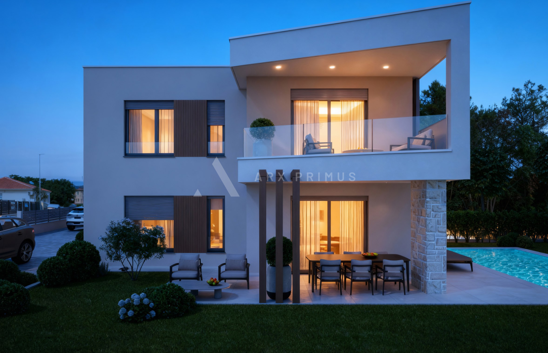 Moderna dvojna kuća s bazenom, Murine, Umag