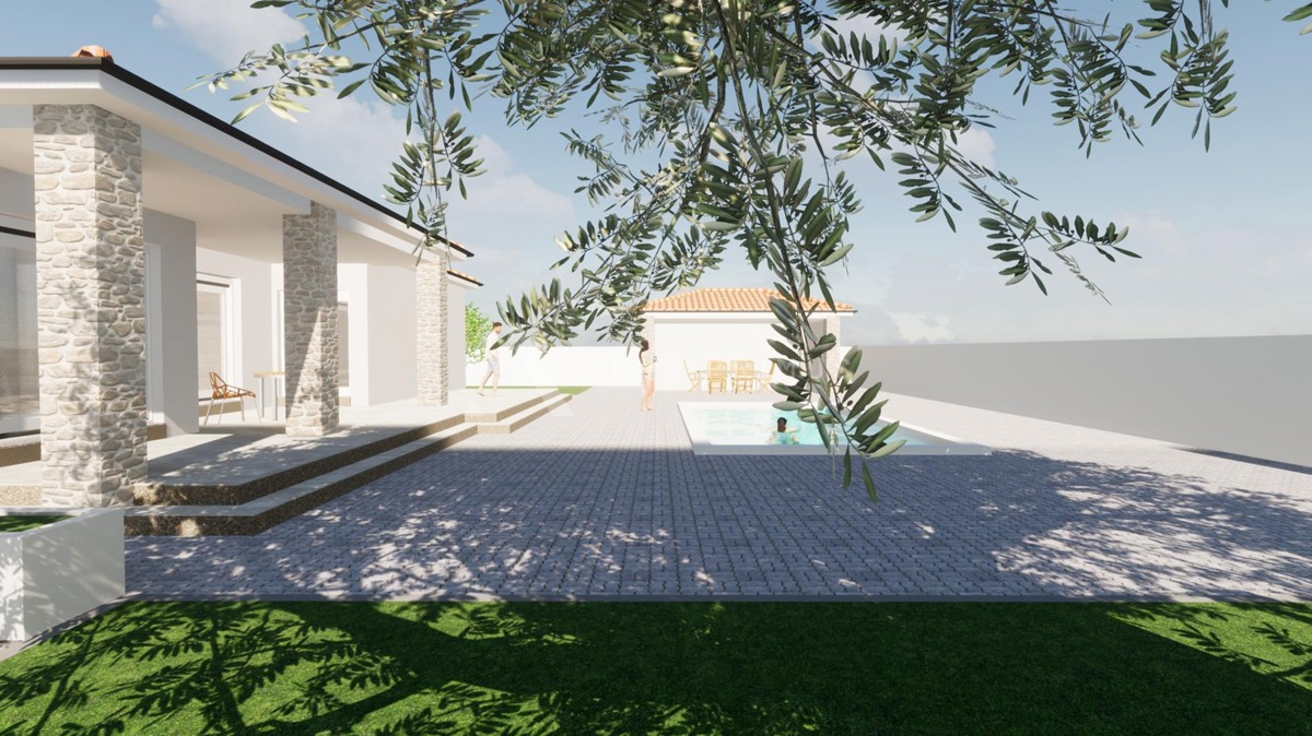 Nova prizemna samostojeća kuća s bazenom – Juricani, Umag