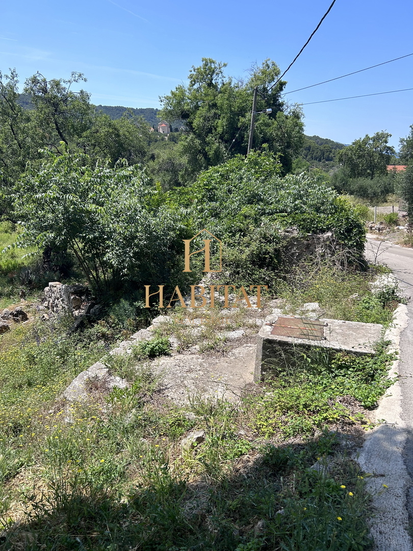 Dalmazia , Hvar , Dol Sv.Ana , casa 46m2 con terreno edificabile 650m2