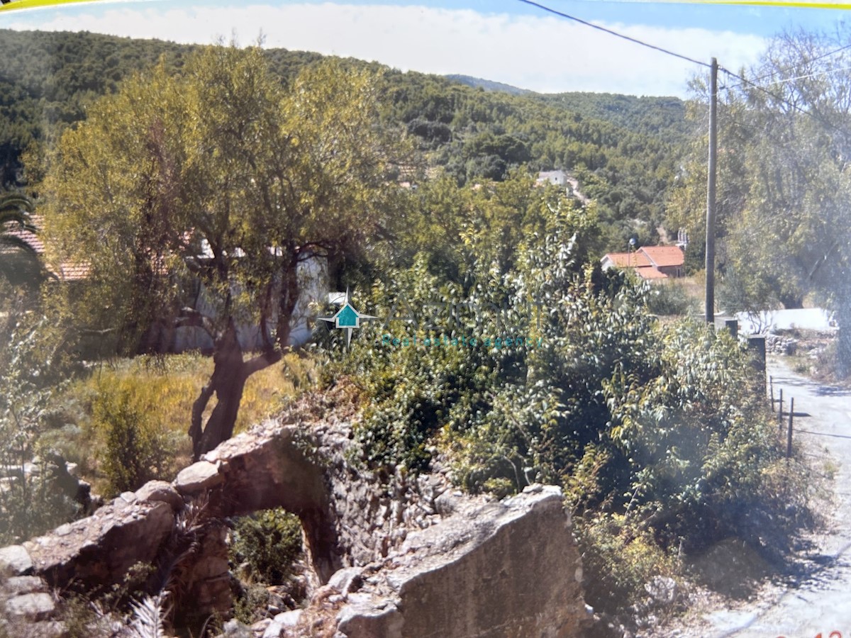 Dalmazia , Hvar , Dol Sv.Ana , casa 46m2 con terreno edificabile 650m2