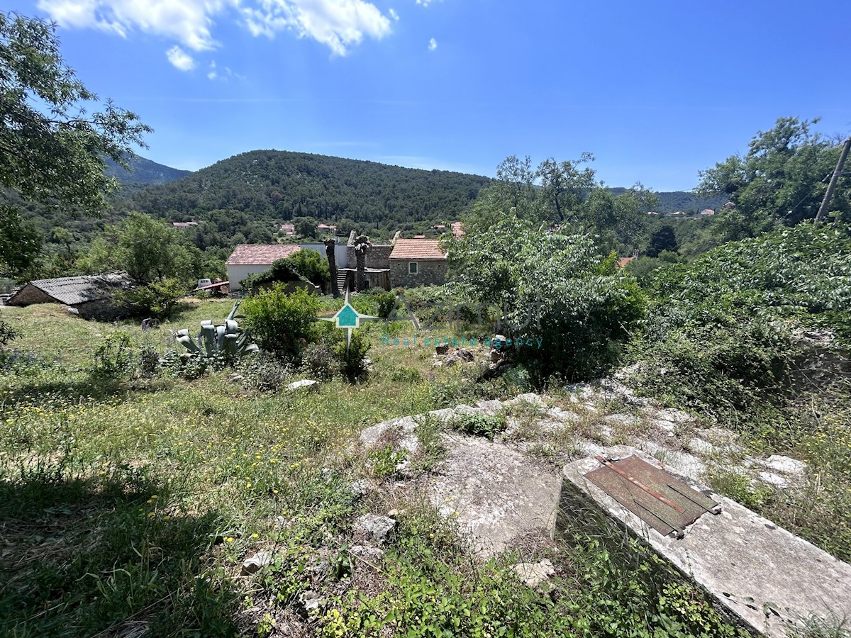 Dalmazia , Hvar , Dol Sv.Ana , casa 46m2 con terreno edificabile 650m2