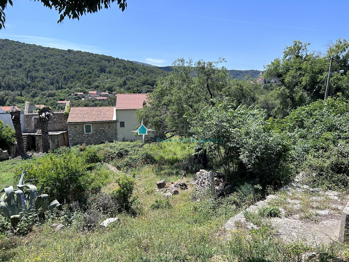 Dalmazia , Hvar , Dol Sv.Ana , casa 46m2 con terreno edificabile 650m2