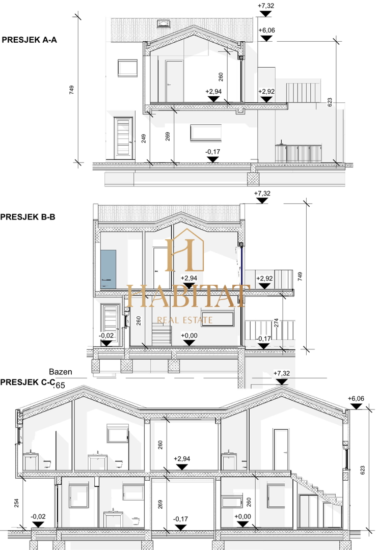 Istria, Umago, Lovrecica, terreno edificabile 745m2 vicino al mare, progetto duplex, vista sul mare aperto
