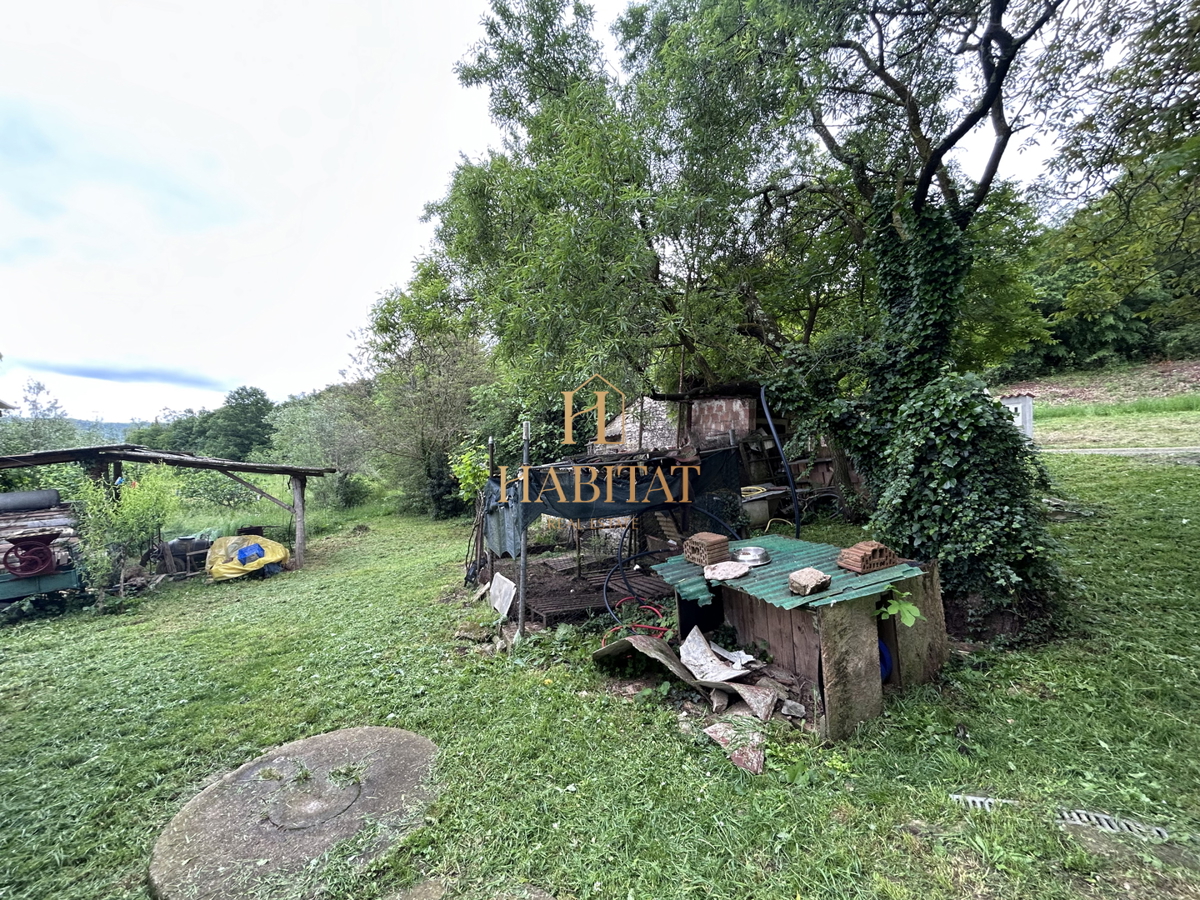 Istria, Plovania, casa doppia su un terreno edificabile di 721m2, 18857m2 di terreno agricolo, bosco