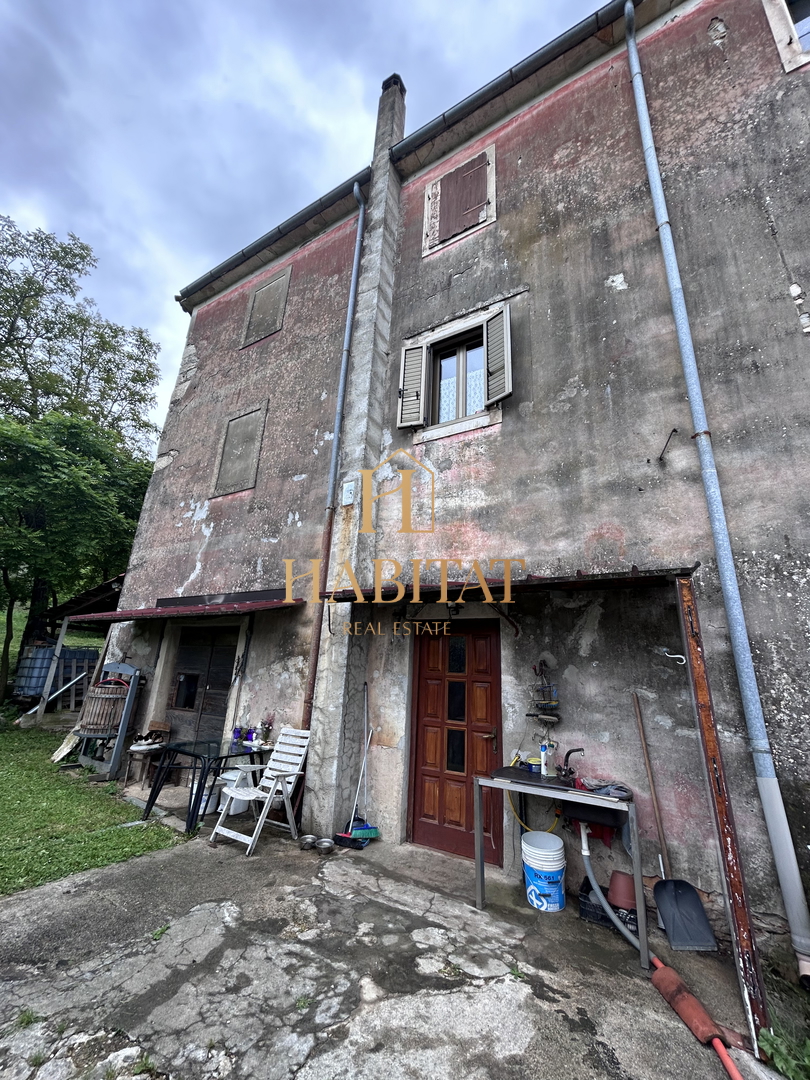 Istria, Plovania, casa doppia su un terreno edificabile di 721m2, 18857m2 di terreno agricolo, bosco