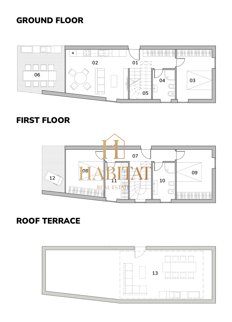 Istria, Karigador, moderno appartamento duplex, 3 camere da letto, 3 bagni, vista mare, cortile, due posti auto, terrazza sul tetto