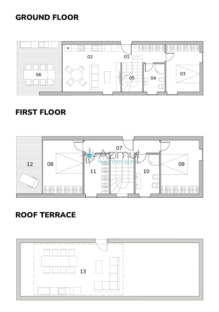 Istria, Karigador, moderno appartamento duplex, 3SS+DB, vista mare, cortile, due posti auto, terrazza sul tetto