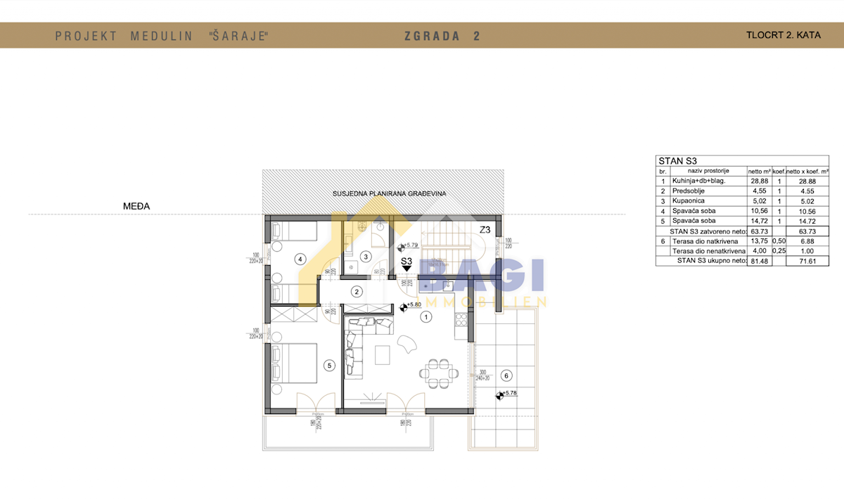 Appartamento Medulin, 71,61m2