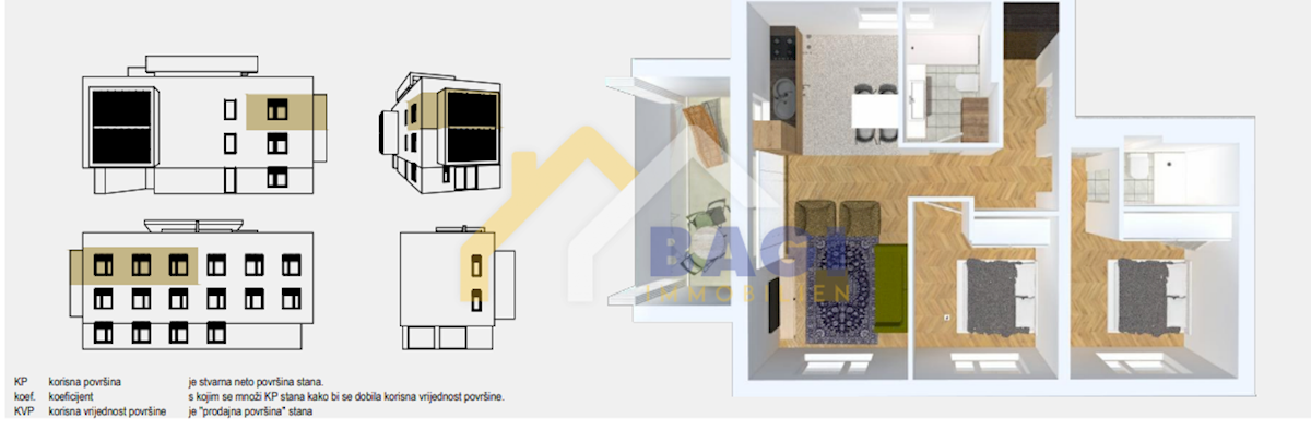 Appartamento Plovanija, Zadar, 72,09m2