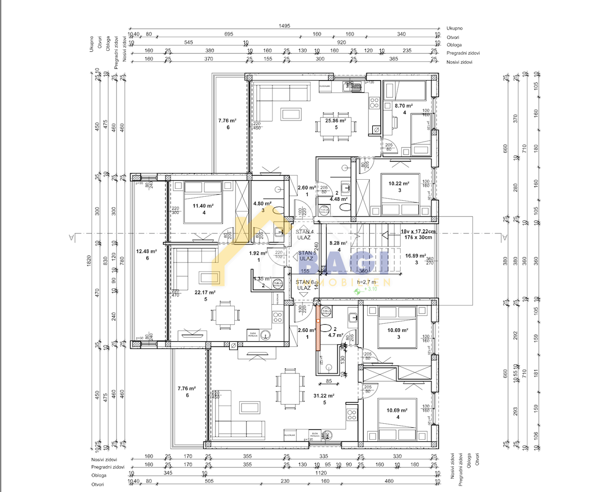 Žminj-nuova costruzione 55,74 m2-piano terra-giardino