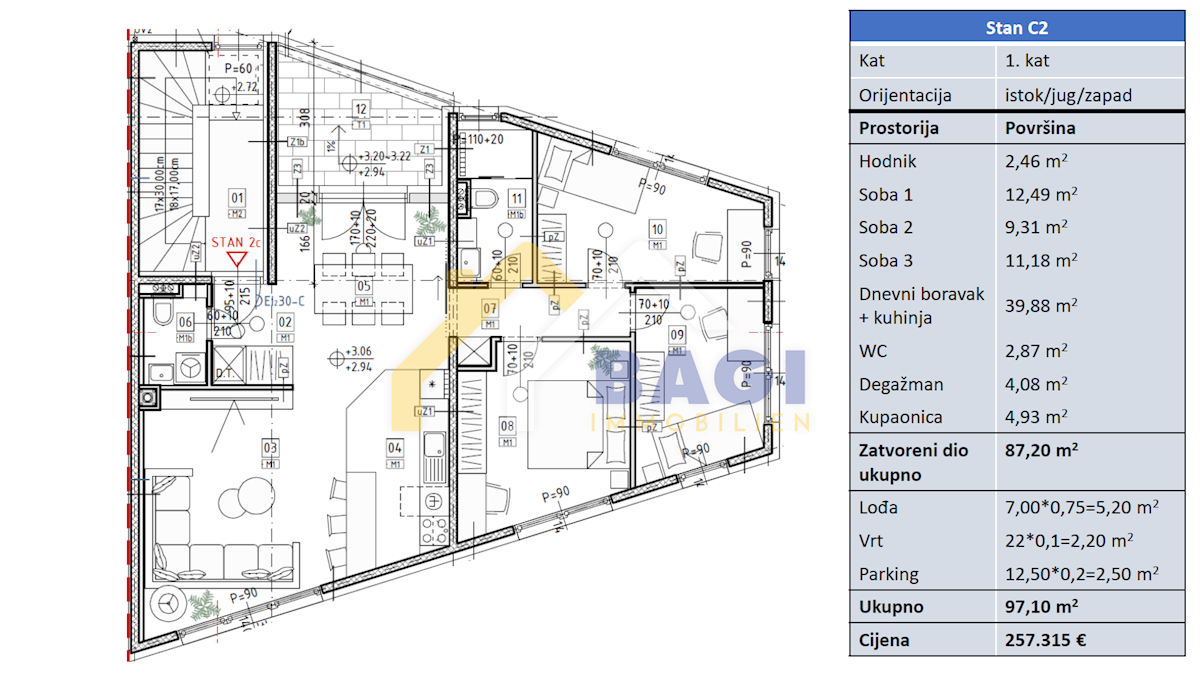 Appartamento Sopot, Novi Zagreb - Istok, 97,10m2