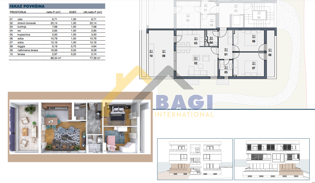 Appartamento Melada (Maslina), Zadar, 77,28m2