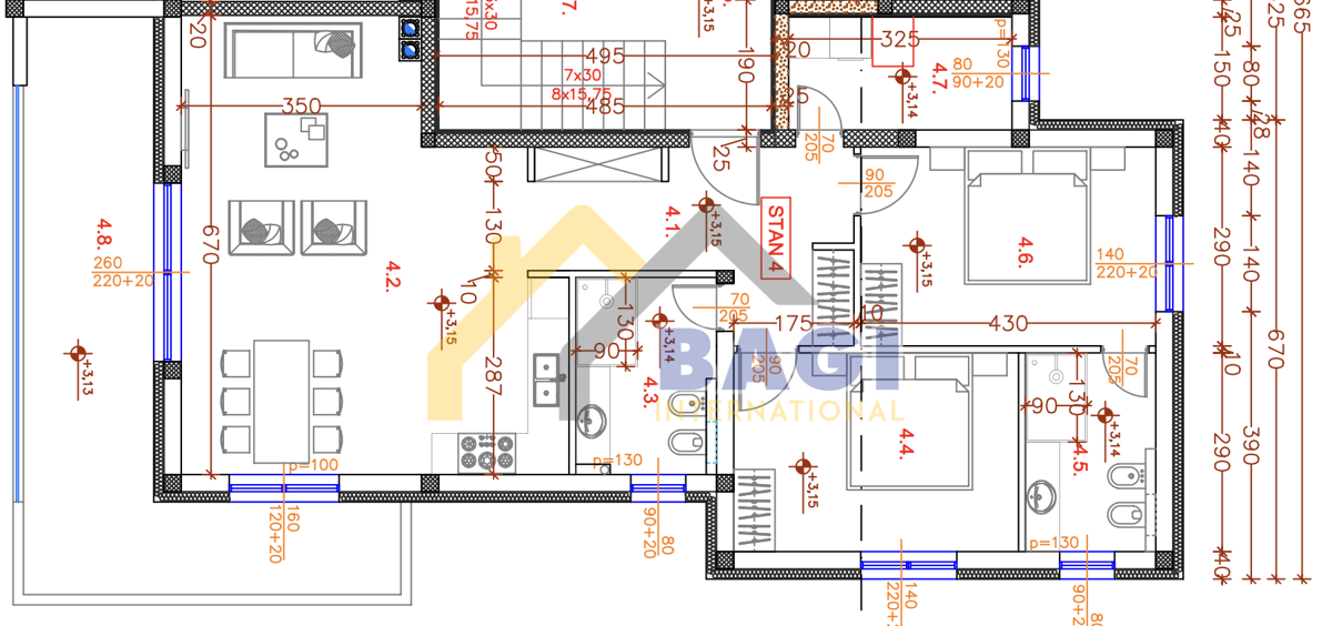 Appartamento Peroj, Vodnjan, 104,73m2