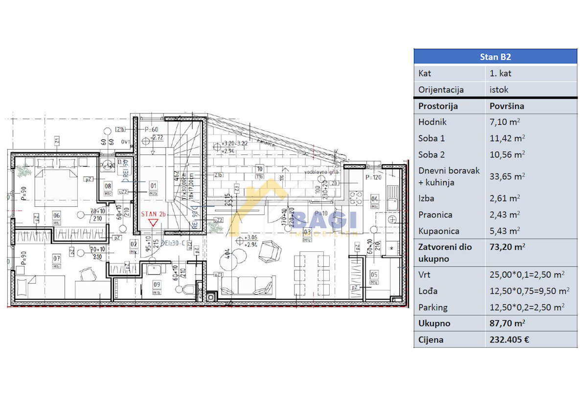 Appartamento Sopot, Novi Zagreb - Istok, 87,70m2