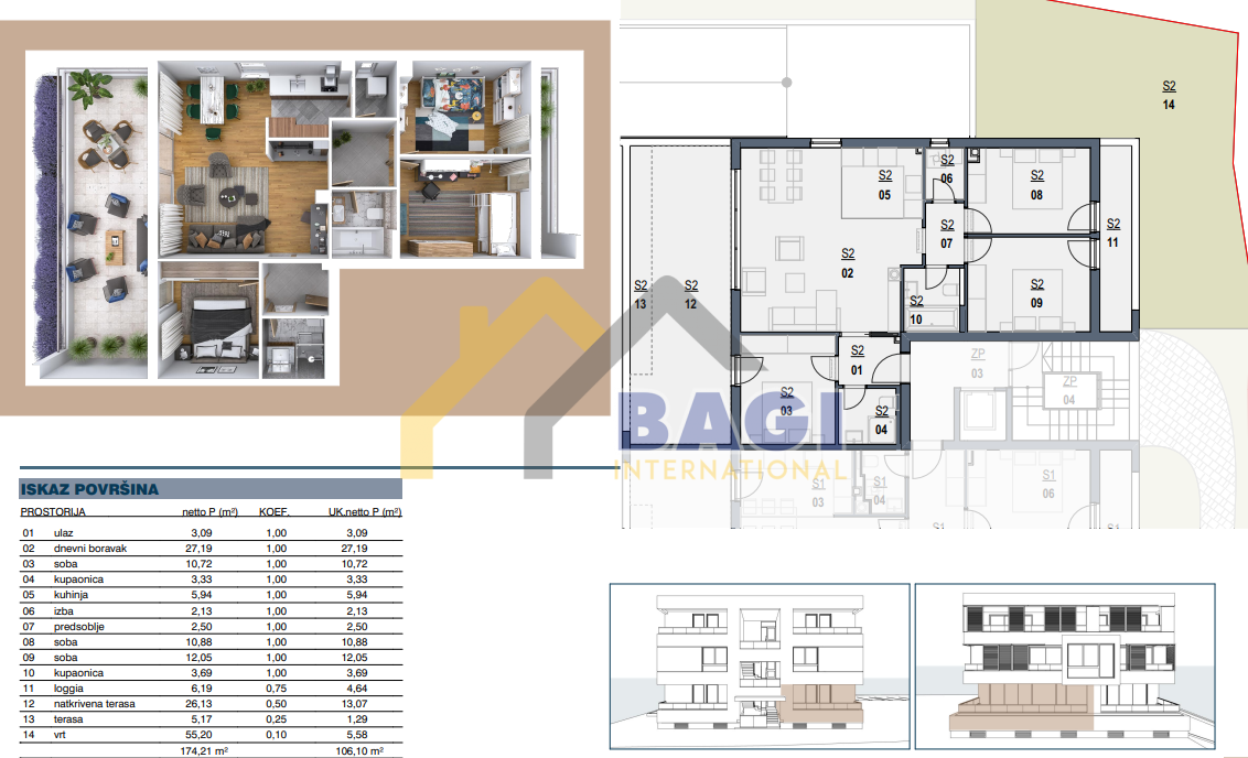 Appartamento Melada (Maslina), Zadar, 127,85m2