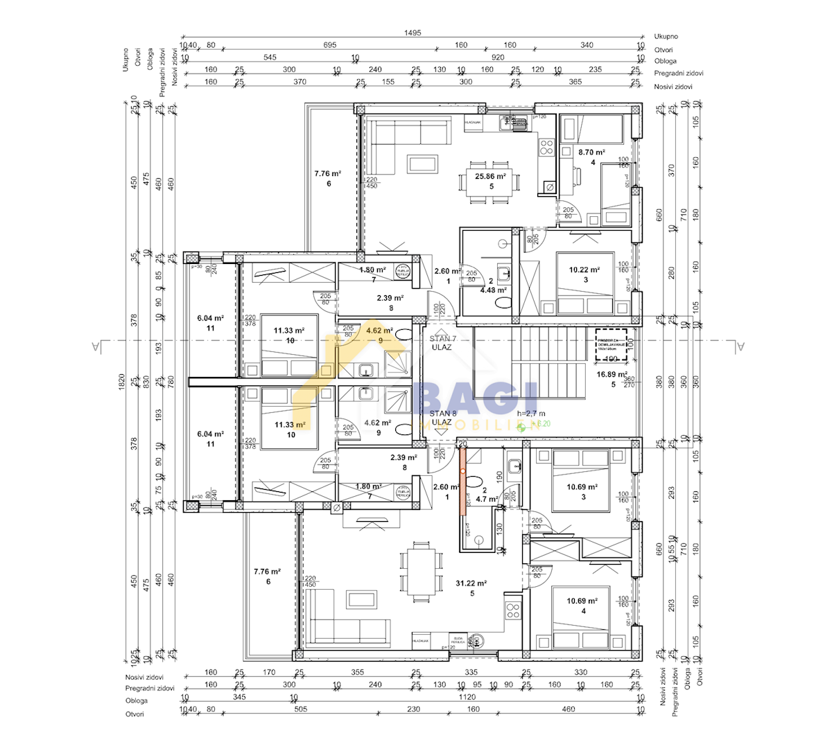 Bellissimo appartamento quadrilocale-nuova costruzione-Žminj-Istria