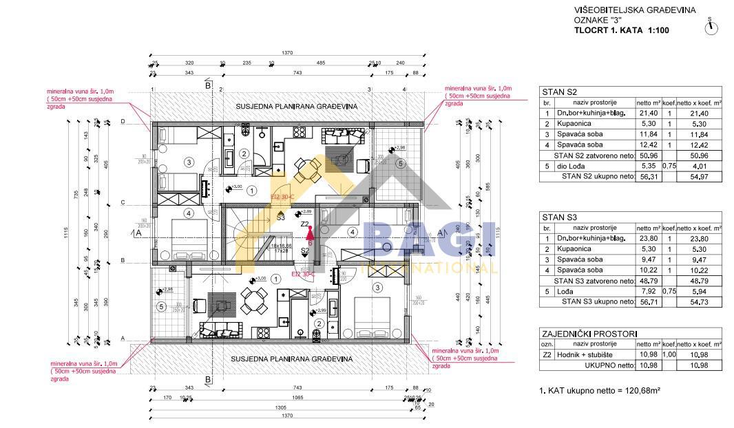 Pula Nuova costruzione Appartamento con 2 camere da letto 54,73m2+parcheggio