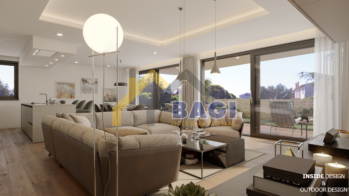 Rovigno-appartamento di lusso con giardino a 400 metri dal mare!