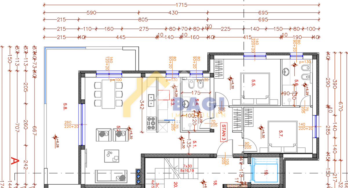 Appartamento Peroj, Vodnjan, 101,35m2