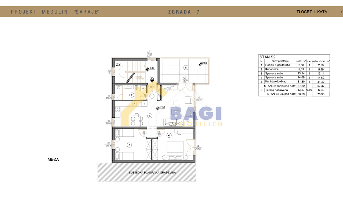 Appartamento Medulin, 74m2