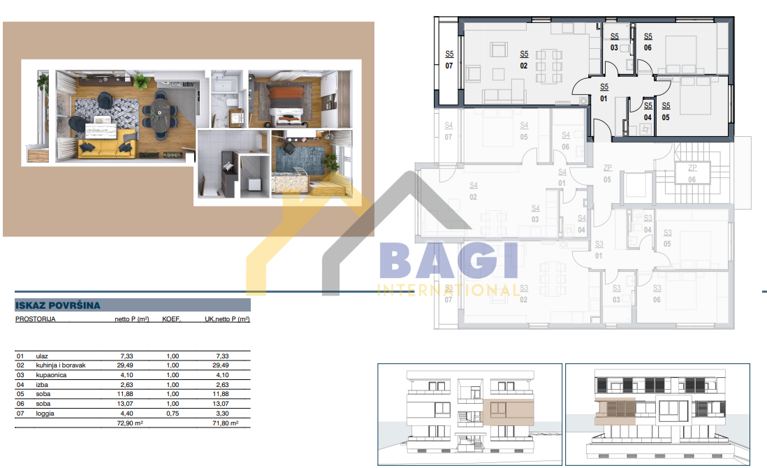 Appartamento Melada (Maslina), Zadar, 83,81m2