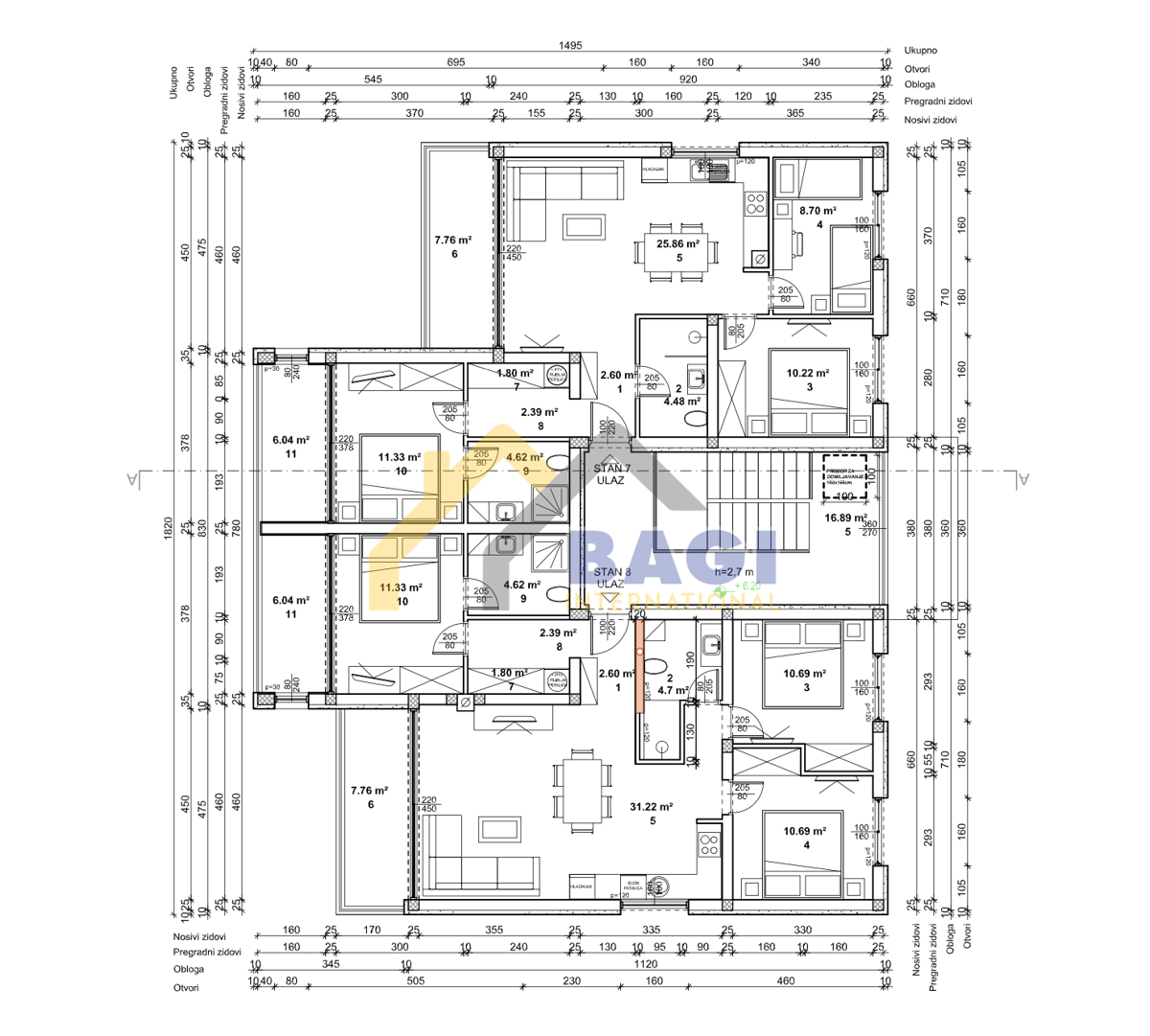 Istria, nuova costruzione, tre camere da letto, due bagni, 80,41 m2