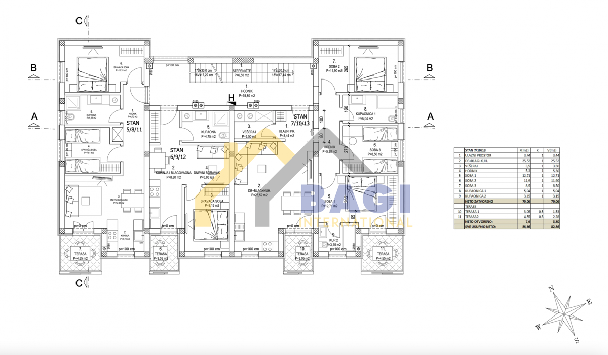 Appartamento Plomin Luka, Kršan, 82,86m2
