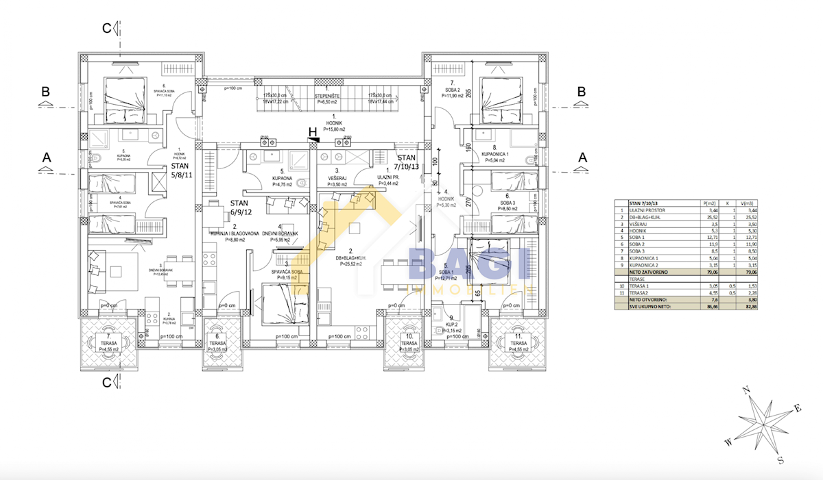 Appartamento Plomin Luka, Kršan, 82,86m2