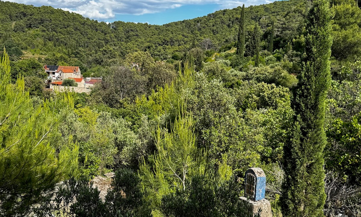 Casa in pietra con giardino e terreno Dol, isola di Hvar
