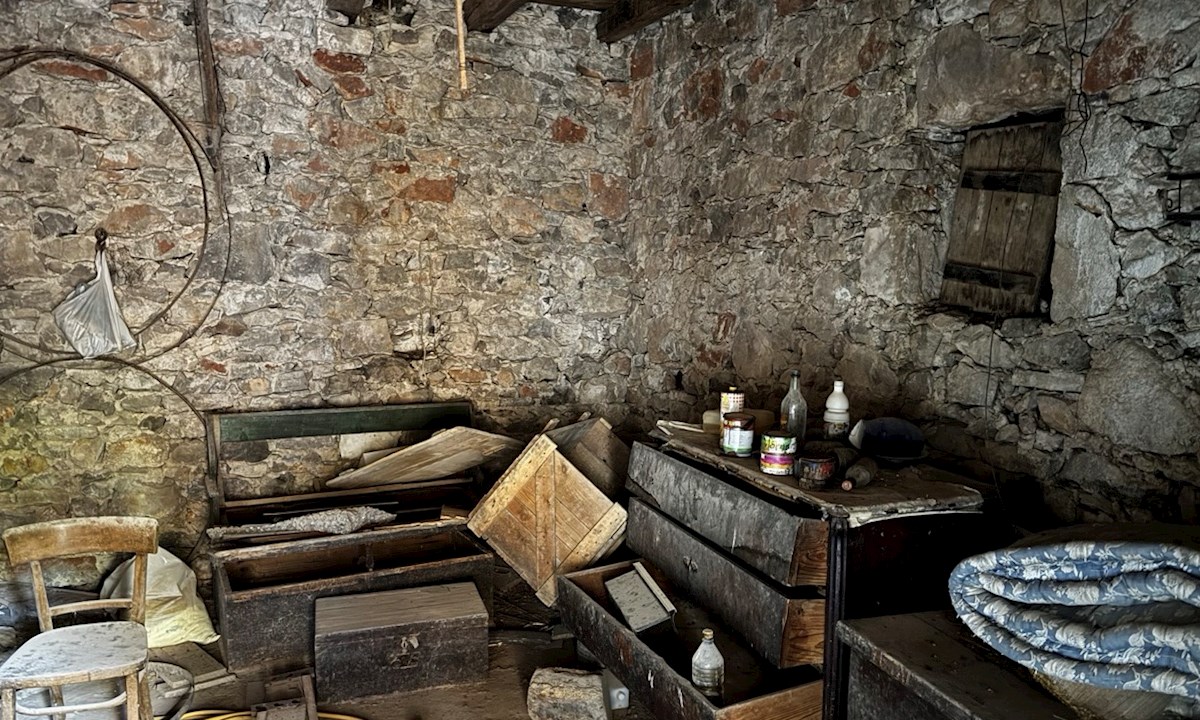 Progetto di ristrutturazione di una casa in pietra a Vrbanj con terrazza e vista sul giardino