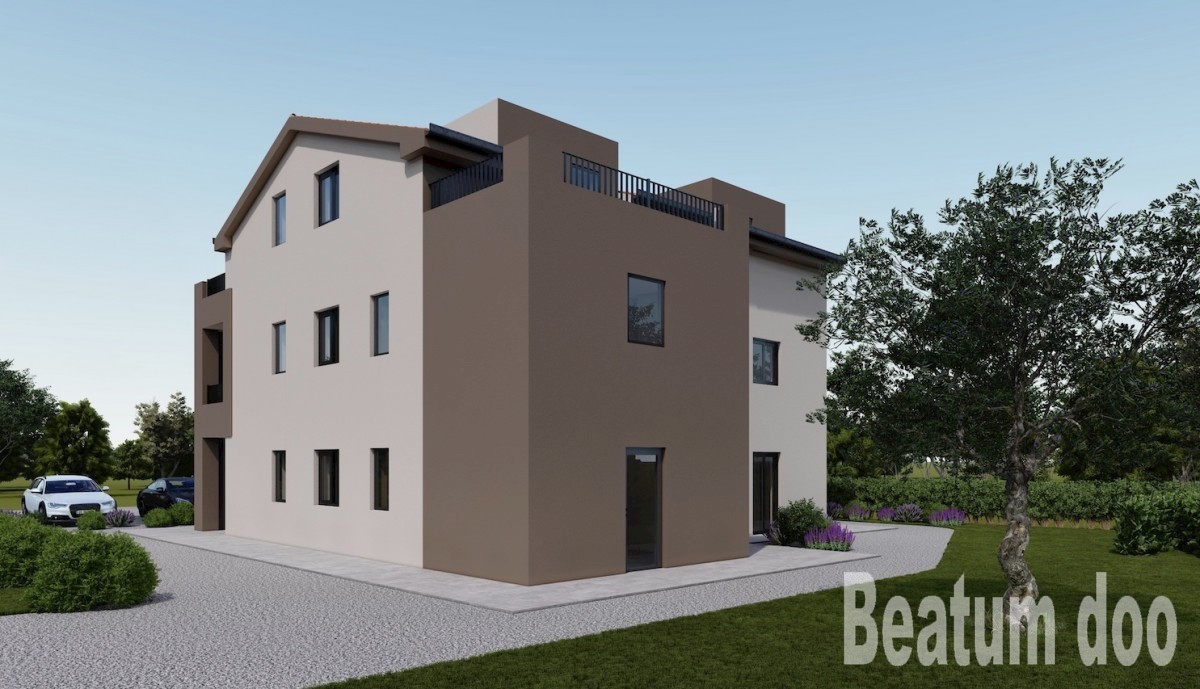 Appartamento A.U Piano terra con giardino, nuovo edificio, dintorni di Poreč