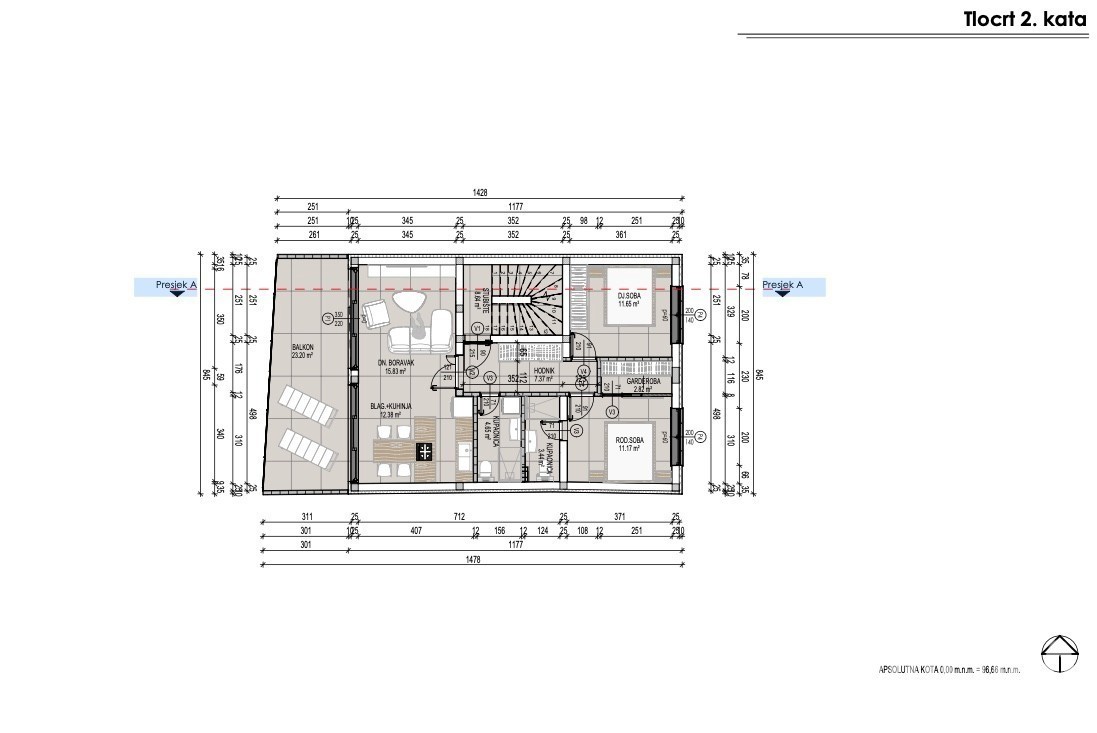 Appartamento al secondo piano, in costruzione, Tar