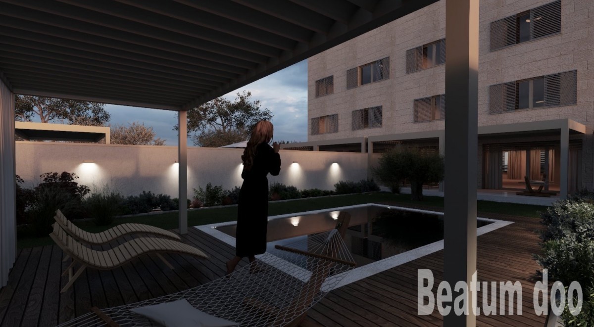 Appartamento al piano terra con piscina, in costruzione, Tar