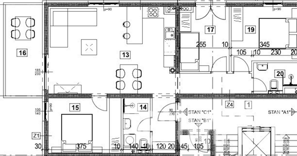 Appartamento C1, al primo piano, nuova costruzione